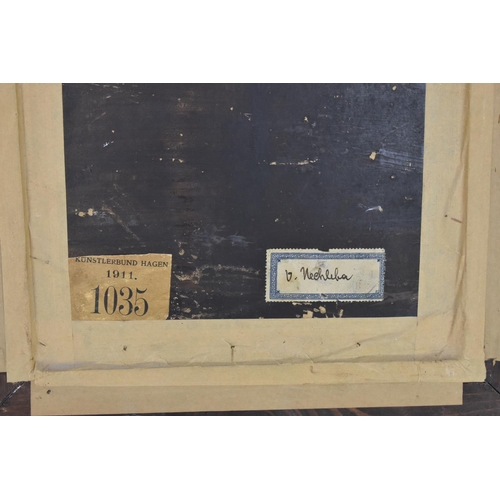 123 - Possibly by Vratislav Nechleba (Russian, 1885-1965)
close up portrait of a boy, against a dark groun... 