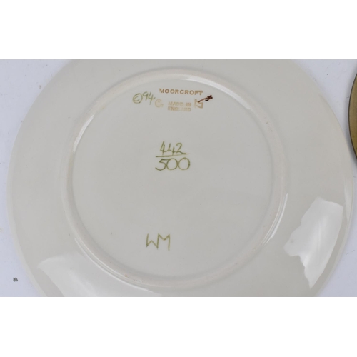 161 - A Moorcroft ceramic year plate designed by Rachel Bishop for the year 1995 with a squirrel and folia... 