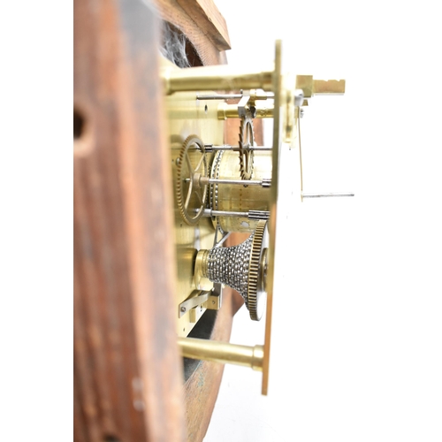 26 - An early 20th century ash framed Dent 10 inch dial clock, the white enamel dial having Roman numeral... 