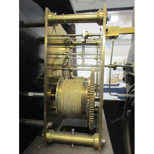 113 - A 19th century mahogany long case clock fitted with an 8-day movement and silvered dial with Roman n... 