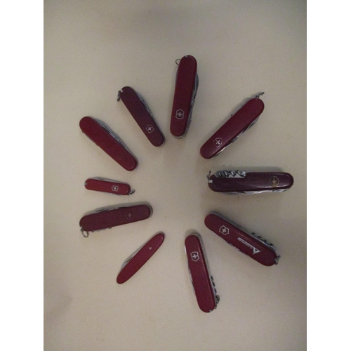 61 - A selection of ten Swiss army knives
Location: RWM