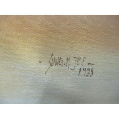 219 - Sung H Jee - a desert scene with man on camel back with a town to the distance
Location: BWR