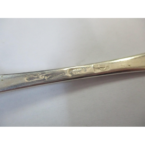 220 - A Georgian silver hallmarked rat tail spoon with initials to the handle, 59.45g
Location: CAB