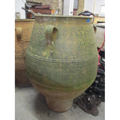 234 - Two large terracotta olive pots of baluster form and with three handles 99cm h x 70cm w
Location: G