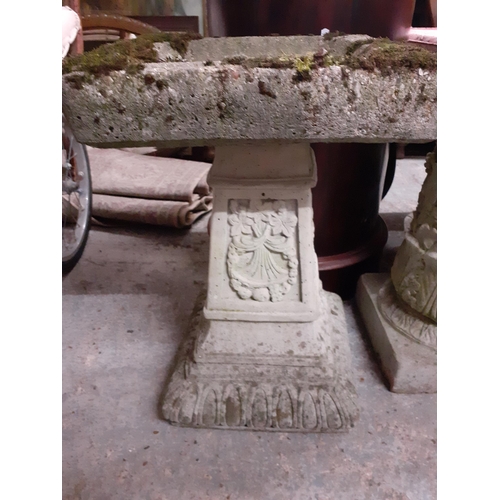 236 - A stoneware birdbath, together with a stoneware carved plinth Location: G