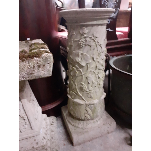 236 - A stoneware birdbath, together with a stoneware carved plinth Location: G