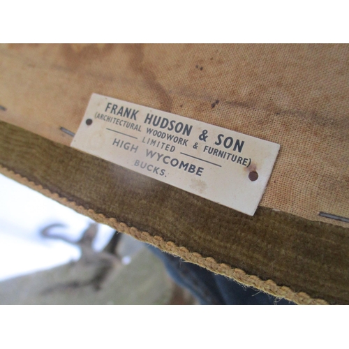 86 - A set of eight Frank Hudson mahogany framed dining chairs with pierced splats, overstuffed seats, H-... 