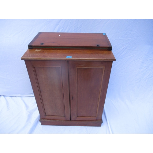 92 - A Victorian walnut two-door cabinet, together with a folding top of a card table
Location: CON