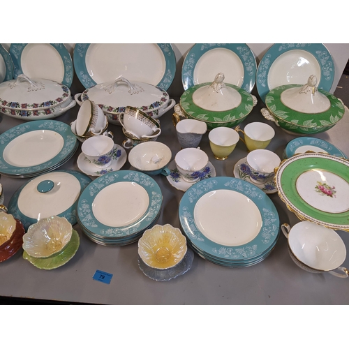79 - Tableware to include Midwinter Stylecroft part dinner service, Royal Winter sundae dishes, a coffee ... 