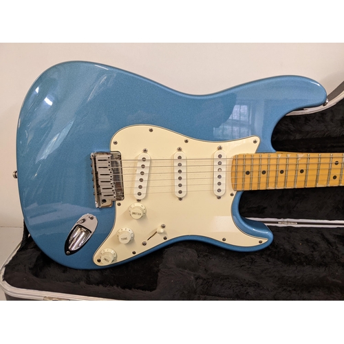 112 - A Fender Stratocaster made in USA serial number N569481, 1995, with a Fender carrying case
Location:... 