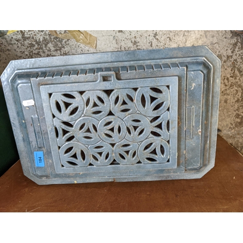 184 - An early 20th century French enamelled wood burning stove in blue with side access
Location: G