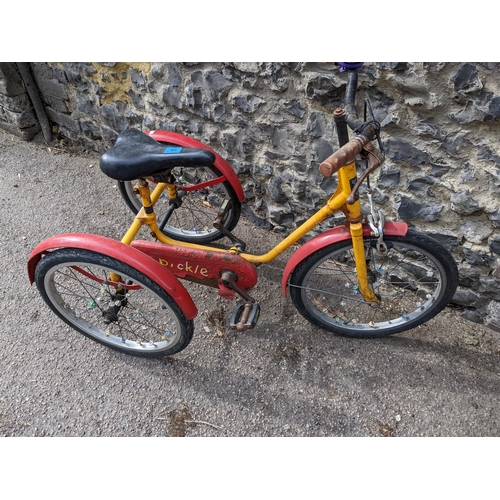 186 - A vintage Pashley handmade child's tricycle in red and yellow
Location: LAF