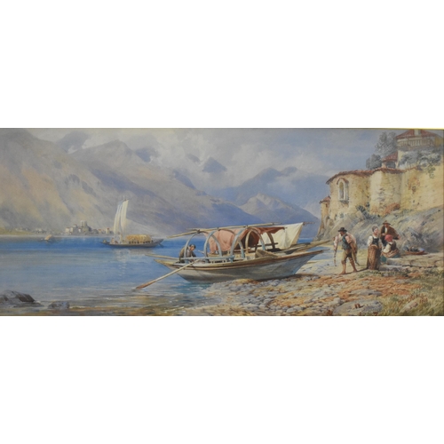 121 - David Hall Mckewan (1817-1873) British, 'On the Lake de Como' depicting an Italian lakeside view wit... 