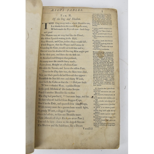 128 - A 17th century edition of Aesop's Fables, first Folio edition of 1665, translated by John Ogilby, wi... 