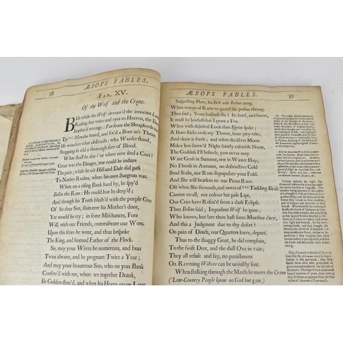 128 - A 17th century edition of Aesop's Fables, first Folio edition of 1665, translated by John Ogilby, wi... 