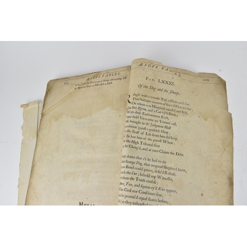 128 - A 17th century edition of Aesop's Fables, first Folio edition of 1665, translated by John Ogilby, wi... 