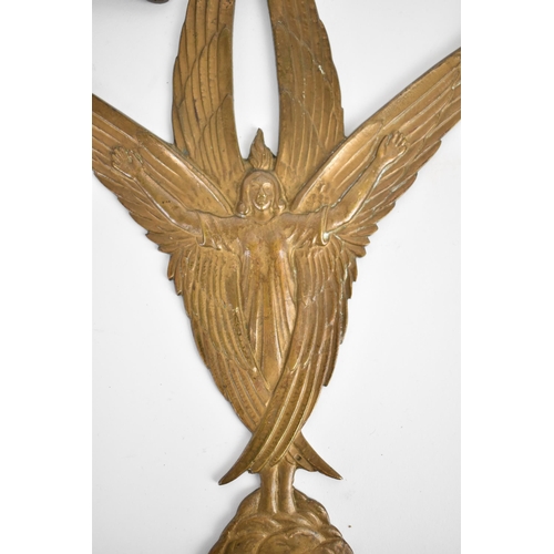 103 - An Arts and Crafts copper plaque by William Thomas Pavitt (1870-1937), modelled as a winged angel, w... 