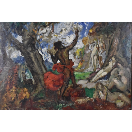 115 - Herman Lipot (1884-1972) Hungarian, 'Orpheus ??' depicting the Greek god with bathers in a naturalis... 