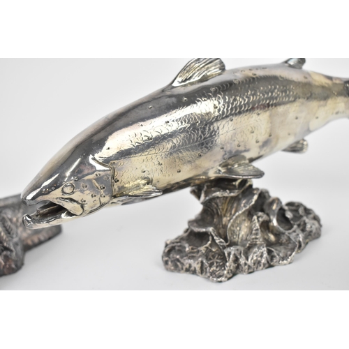 156 - A 20th century silver mounted model of a trout by Camelot Silverware Ltd, Sheffield 2008, hallmarked... 