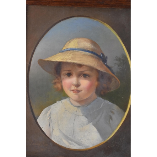 166 - Walter Hunt (1861-1941) British, 'Sonny Jim aged 5' depicting a young child in a summer hat, signed ... 