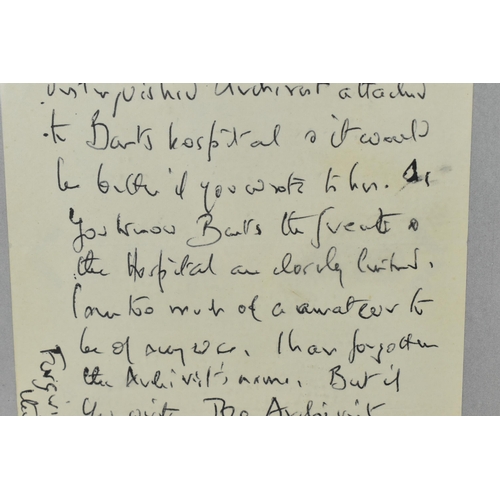 168 - A framed hand written letter by poet and writer John Betjeman (1906-1984) , dated 1966, mentioning a... 