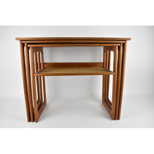 94 - Johannes Andersen for Silkeborg Denmark, circa 1970s, a nest of three rectangular teak tables, the s... 