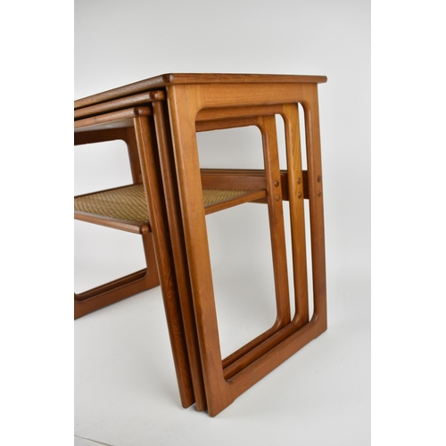 94 - Johannes Andersen for Silkeborg Denmark, circa 1970s, a nest of three rectangular teak tables, the s... 