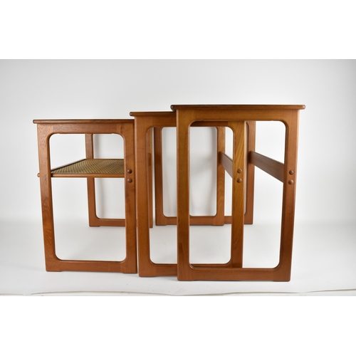 94 - Johannes Andersen for Silkeborg Denmark, circa 1970s, a nest of three rectangular teak tables, the s... 