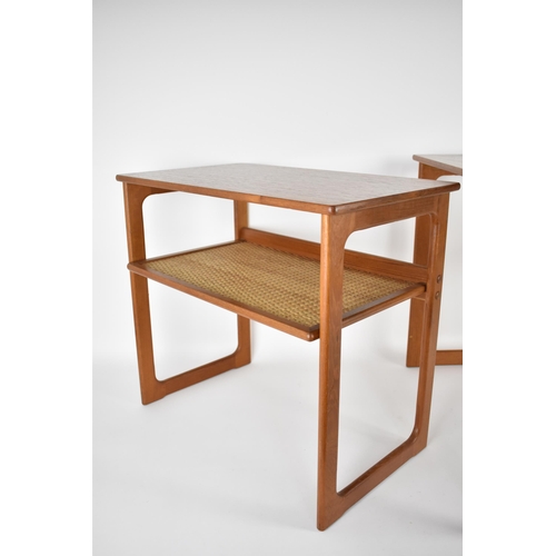 94 - Johannes Andersen for Silkeborg Denmark, circa 1970s, a nest of three rectangular teak tables, the s... 