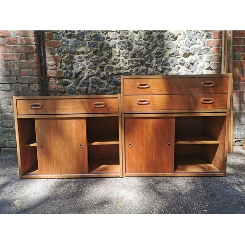 106 - A Danish Randers PS teak wall modular system, 1960s, comprising  two hanging units with drawers, two... 