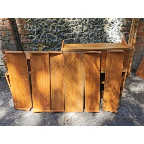 106 - A Danish Randers PS teak wall modular system, 1960s, comprising  two hanging units with drawers, two... 