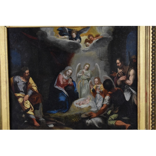 183 - Continental School - 18th/19th century - 'The Adoration of the Shepherds', oil on copper, 26.5cm x 3... 