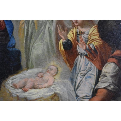 183 - Continental School - 18th/19th century - 'The Adoration of the Shepherds', oil on copper, 26.5cm x 3... 