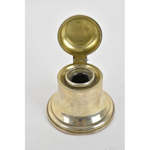 189 - A George V silver novelty inkwell by A & J Zimmerman Ltd, Birmingham 1921, i the form of a bell, the... 