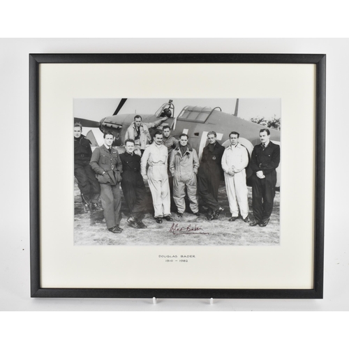 196 - A signed reprinted portrait photograph of 242 Canadian Squadron RAF signed by Douglas Bader, 21cm x ... 