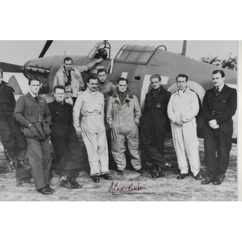 196 - A signed reprinted portrait photograph of 242 Canadian Squadron RAF signed by Douglas Bader, 21cm x ... 