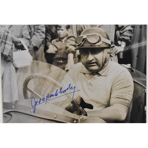 197 - A signed reprinted photograph of Jose Froilan Gonzalez in a BRM racing car 1952, 18.5cm x 24.5cm