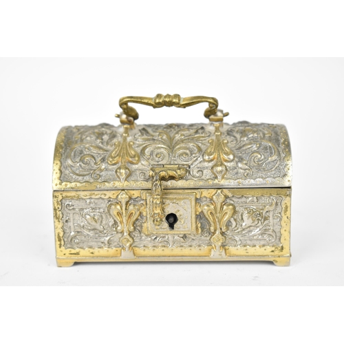 73 - An early 20th century Jugendstil style miniature casket by Erhard & Sohne, with art nouveau stylised... 