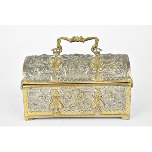 73 - An early 20th century Jugendstil style miniature casket by Erhard & Sohne, with art nouveau stylised... 