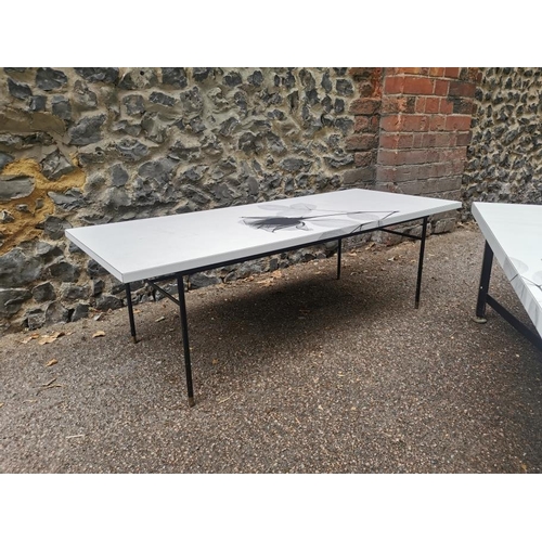 105 - Two mid century British design coffee tables, with black and white x-ray rose pattern, together with... 