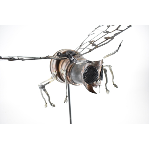 112 - Matt Cobb, Riveting Welds - a sculpture of a bee in recycled coper and other metals, comprising of a... 