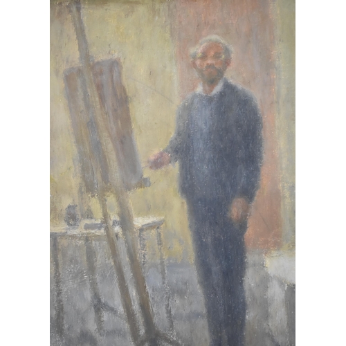 215 - William Mason (British 1906-2002) self portrait of the artist in his studio, circa 1960, oil on pape... 