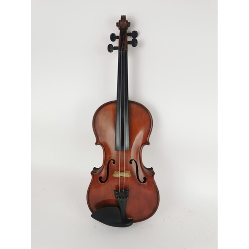 244 - A Victorian period violin by Walter A. Mayson dated 1878, with full label to inside, the one piece b... 