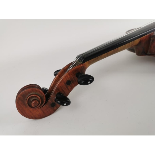 244 - A Victorian period violin by Walter A. Mayson dated 1878, with full label to inside, the one piece b... 