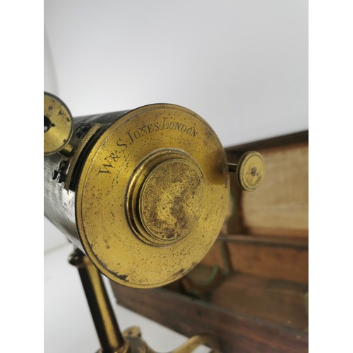 172 - An early 19th century brass Cassegrain reflector telescope by W. & S. Jones, Holborn, London, in fit... 