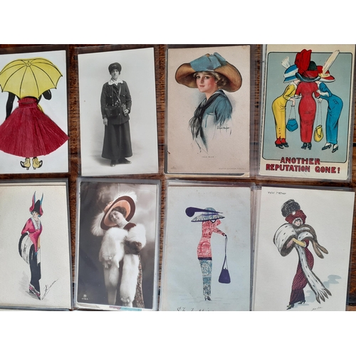 65 - A quantity of mainly early 20th Century fashion and glamour postcards to include Parisian Les Modes ... 