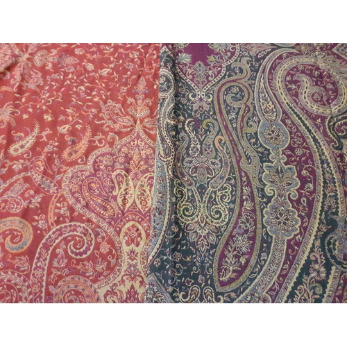 69 - Two large modern paisley printed throws, 140cm x 300cm. Location:BWR