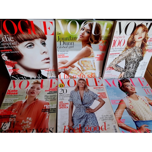 104 - A quantity of 17 Vogue magazines in good order, 2011-2018, incomplete run.
Location: RWM