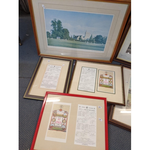 167 - Cricket related pictures to include two Arthur Weaver signed limited edition prints signed by Artist... 