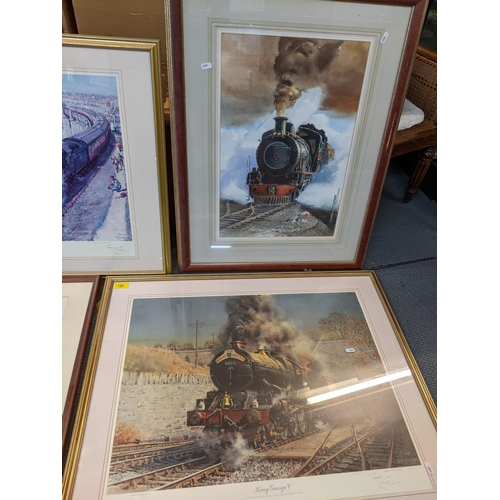 196 - Two Terence Cuneo signed limited edition prints together with a John Cullingworth watercolour and a ... 